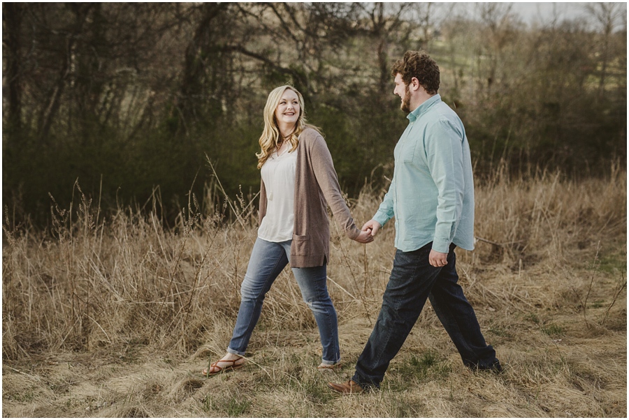 Nathan and Emily walking along the field at Meadow Hill Farm.