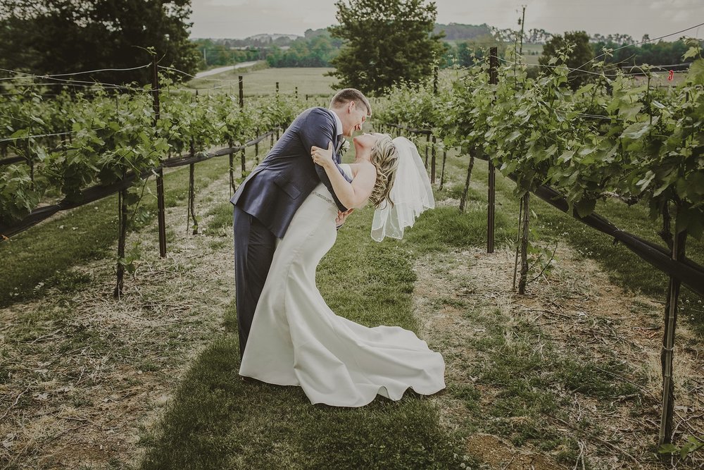 Ayn Marie and Benji in the Vineyard during the portraits
