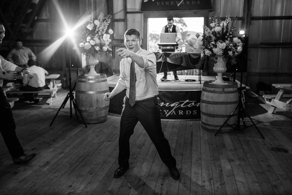 the groom is the first one hitting the dance floor