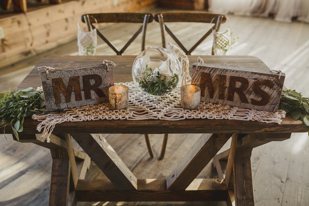 Bride and Groom Reception Table, bohemian decor, Nashville Wedding Photographer, nashville table decor, wedding reception decor