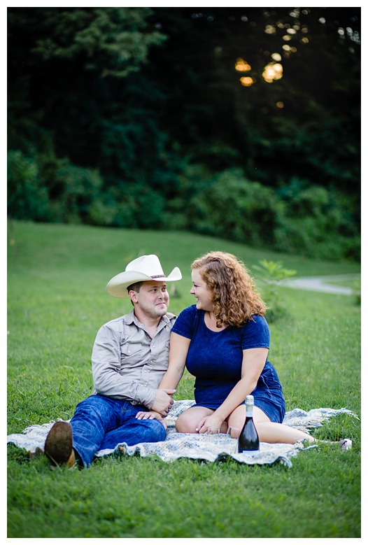 nashville engagement, nashville engagement photographer, Spring Hill Tennessee, outdoor engagement photos, field engagement photos, cowboy hat, cowboy, western engagement photos, Spring Hill engagement photographer, cowboy and cowgirl, summer engagement photos