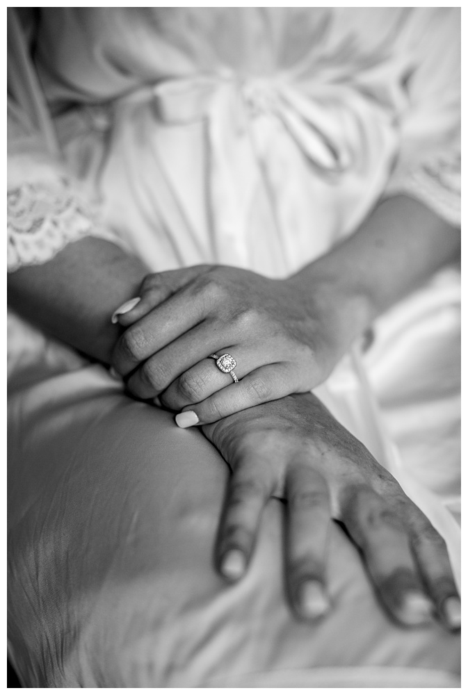 bride sits with hands crossed and a closeup of the ring, nashville wedding photographer, nashville wedding, nashville Tennessee wedding, intimate wedding, Drakewood Farm, intimate nashville wedding, intimate outdoor wedding, intimate backyard wedding, intimate elopement, Tennessee elopement,