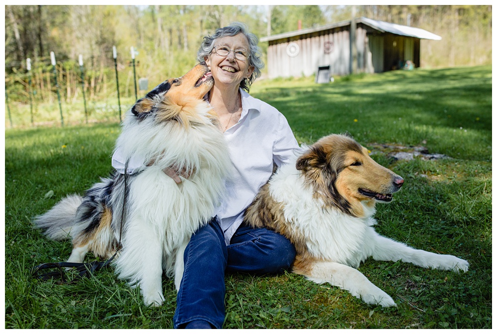 an older woman and her two collie dogs, nashville family photographer, family pose ideas, photo clothing ideas, what to wear for photos, best Nashville family photographer, best Nashville Photographer, Nashville's best portrait photographer, experienced nashville family photographer