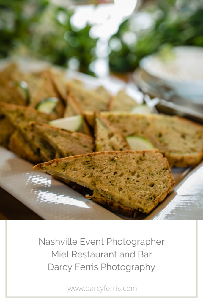 Nashville Event Photographer, Nashville Celebrity Event, Miel Restuarant, Nashville Food Photographer, Places to have a party in Nashville, Places to host a party in Nashville, Nashville Brunch Places, Luxury Nashville Restaurants, toasted bread decorating a plate